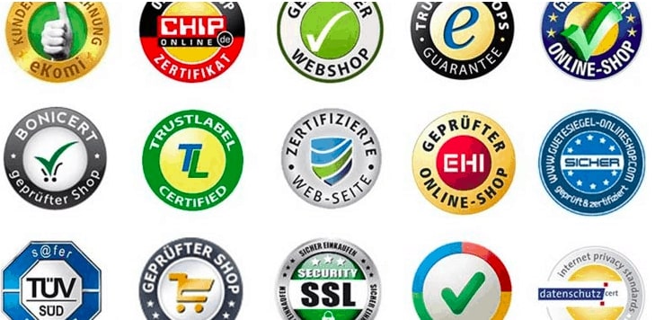 Verschiedene Geprüft Label