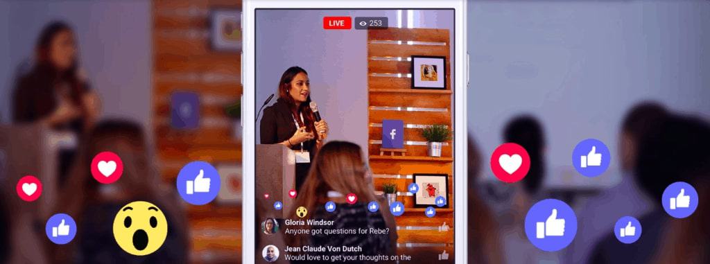 Screenshot eines Facebook Live-Videos